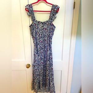 Loft floral maxi dress with ruffle sleeves. Size 12. NWT